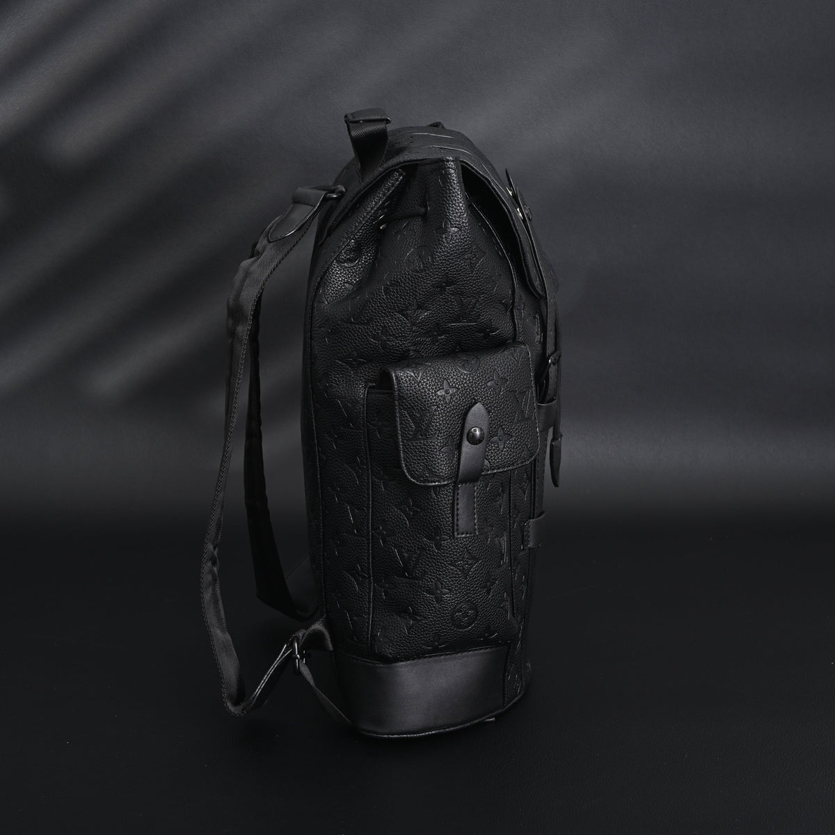Louis Vuitton Christopher PM Backpack Monogram Shadow Black Leather
