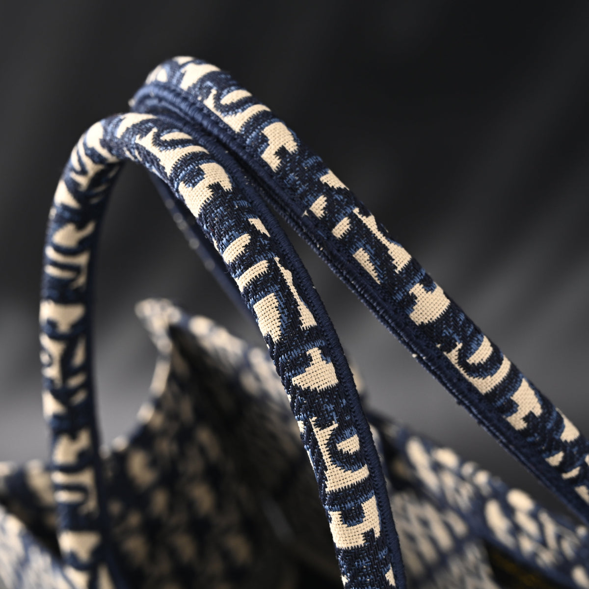 Christian Dior Large Book Tote – Blue Oblique Embroidery